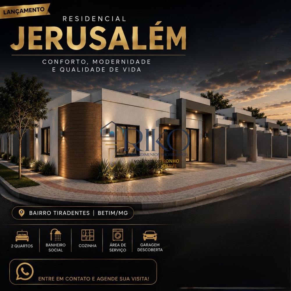 Casa Geminada > venda > Residencial Jerusalém - Tiradentes - Betim